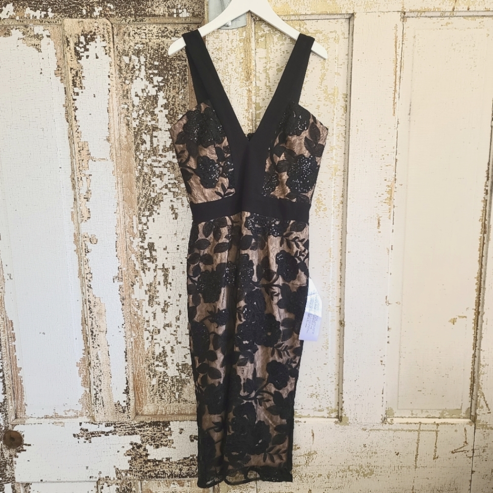 NWT Dress the Population "Apen" Sheath Dress Sz S